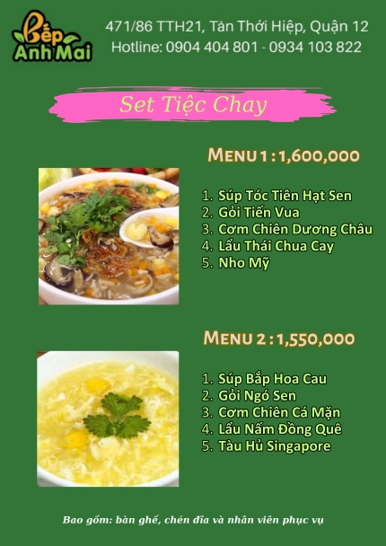 Set Menu Tiệc Chay 1
