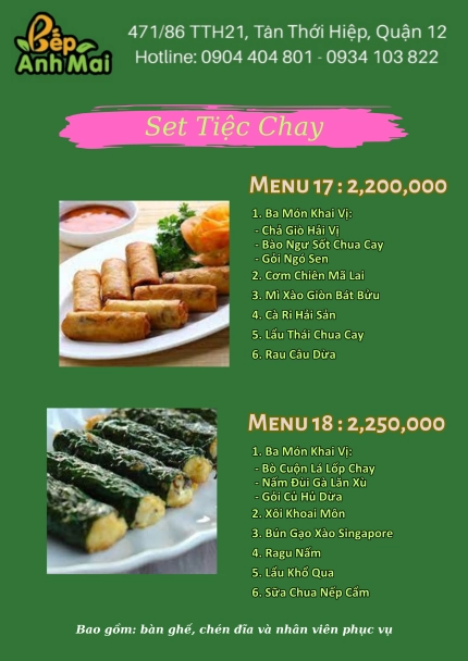 Set Menu Tiệc Chay 10