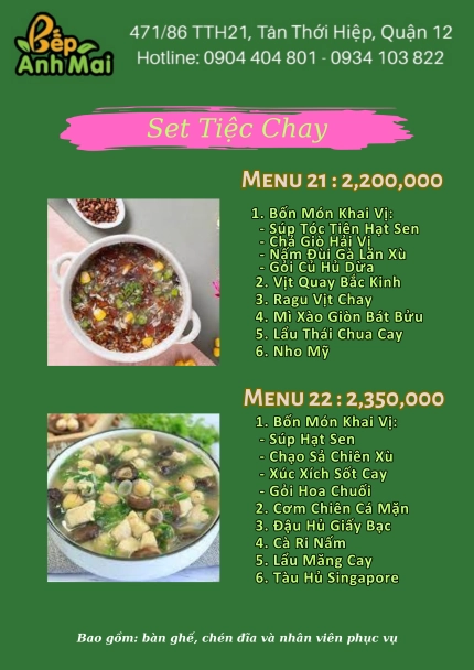 Set Menu Tiệc Chay 13