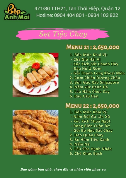 Set Menu Tiệc Chay 14