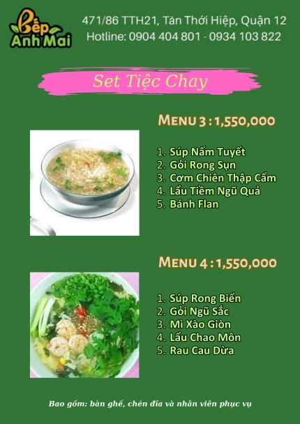 Set Menu Tiệc Chay 2